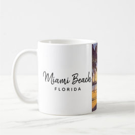 Miami Beach Florida Vintage Aquarellbahn Kaffeetasse