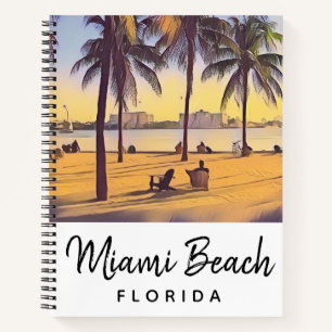 Miami Beach Florida Vintage Aquarellbahn Notizbuch