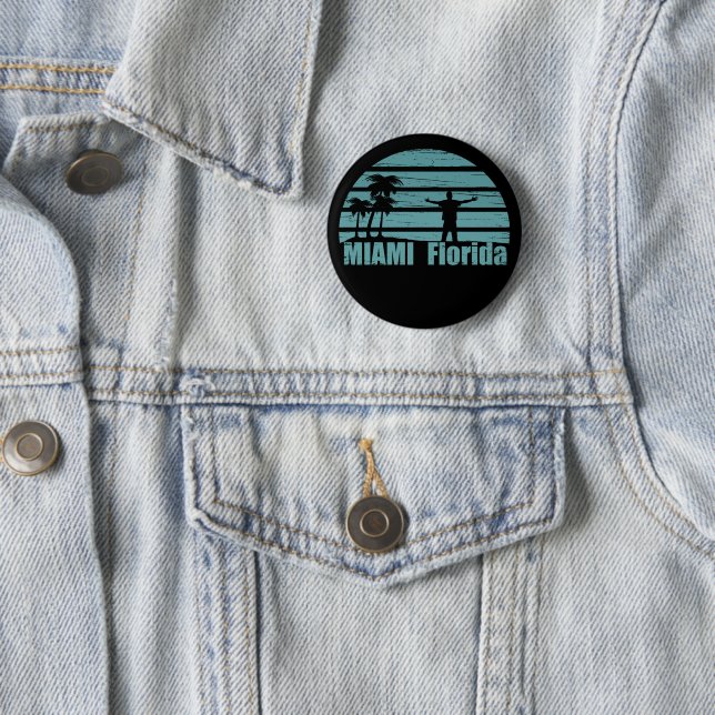Miami Beach Florida Vintage Button (Beispiel)