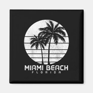 Miami Beach Florida Vintage Palmen Strand Souvenir Magnet