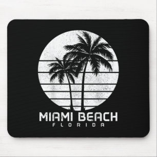 Miami Beach Florida Vintage Palmen Strand Souvenir Mousepad