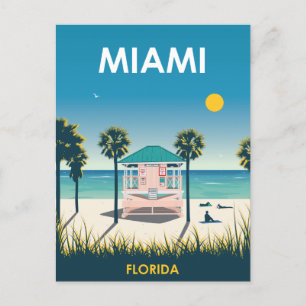 Miami Beach Florida Vintage Reisen Save the Date Postkarte