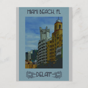 Miami Beach Florida Vintage Reiseposter Postkarte