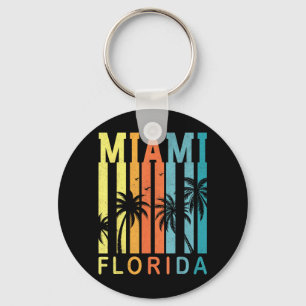 Miami Beach Florida Vintage Sonnenuntergang Tropis Schlüsselanhänger