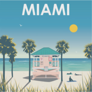 Miami Beach Florida Vintage Travel Aufkleber
