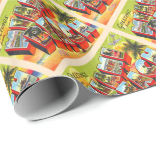 Miami Beach Florida Vintager großer Brief Postkar Geschenkpapier