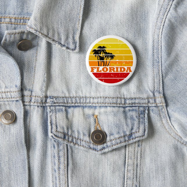 Miami Beach Florida Vintager Sonnenuntergang Button (Beispiel)