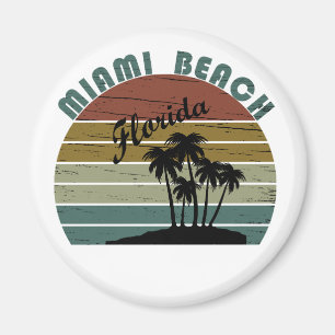 Miami Beach Florida Vintager Sonnenuntergang Magnet