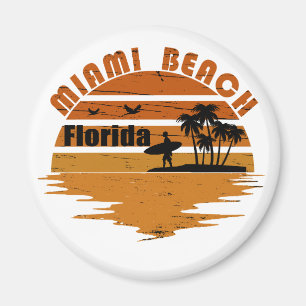 Miami Beach Florida Vintager Sonnenuntergang Magnet