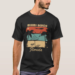 Miami Beach Florida Vintager Sonnenuntergang T-Shirt