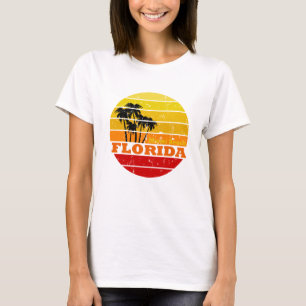Miami Beach Florida Vintager Sonnenuntergang T-Shirt