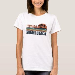Miami Beach Florida Vintager Sonnenuntergang T-Shirt