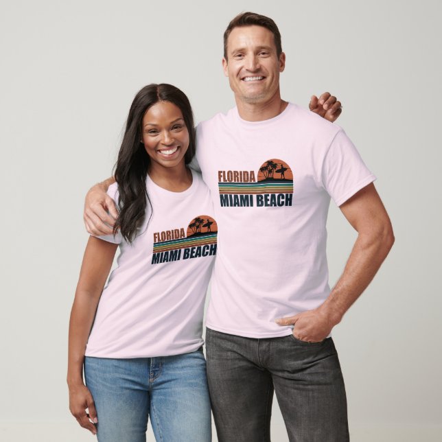 Miami Beach Florida Vintager Sonnenuntergang T-Shirt (Unisex)
