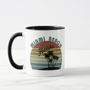 Miami Beach Florida Vintager Sonnenuntergang Tasse
