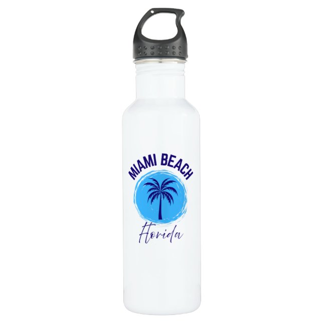 Miami Beach Florida Water Bottle Edelstahlflasche (Vorderseite)