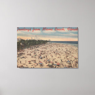 Miami Beach, FloridaGreetings From Miami, FL Leinwanddruck