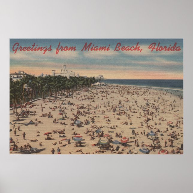 Miami Beach, FloridaGreetings From Miami, FL Poster (Vorne)