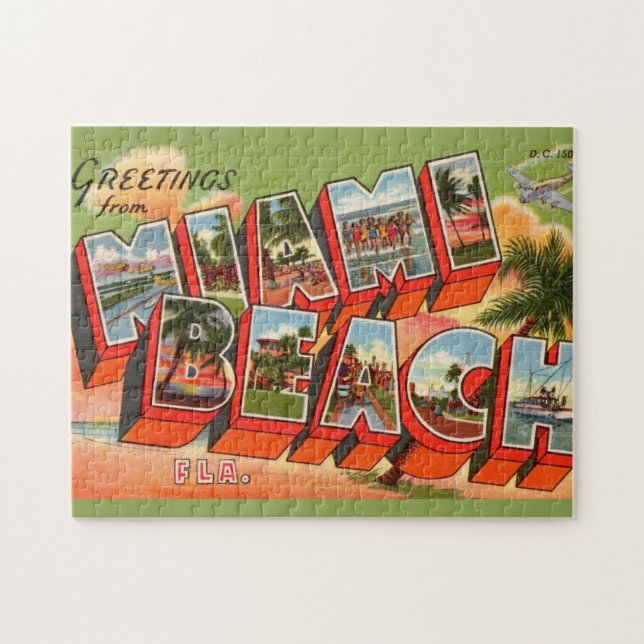 Miami Beach Greeting Puzzle (Horizontal)