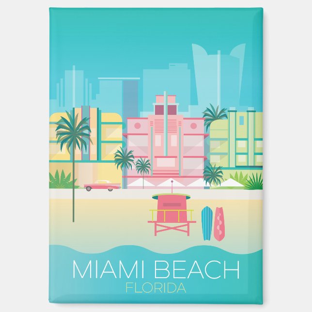 Miami Beach Kühlschrank Magnet (Vorderseite)