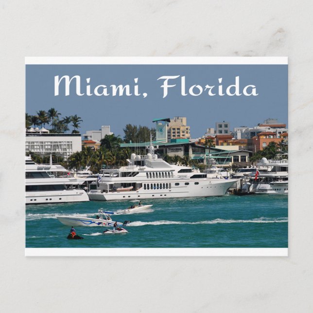 Miami Beach Marina Florida Reisepass Postkarte (Vorderseite)