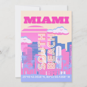 Miami Beach, Miami Art, Preppy Feiertagskarte