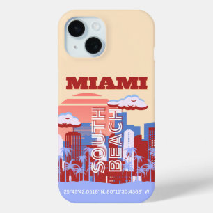 Miami Beach, Miami Reise Kunst, Retro Case-Mate iPhone Hülle