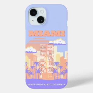 Miami Beach, Miami Travel Art, Preppy Room, Pastel Case-Mate iPhone Hülle