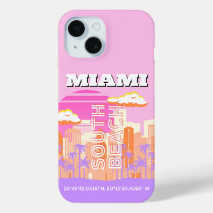 Miami Beach, Miami Travel Art, Preppy Room, Pink Case-Mate iPhone Hülle
