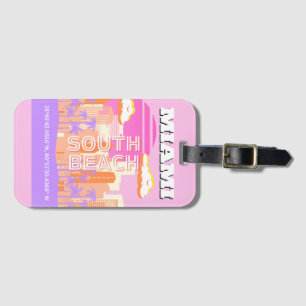 Miami Beach, Miami Travel Art, Preppy Room, Pink Gepäckanhänger