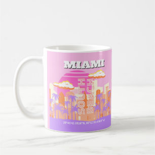 Miami Beach, Miami Travel Art, Preppy Room, Pink Kaffeetasse