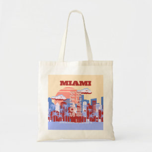 Miami Beach, Miami Travel Art, Retro Tragetasche