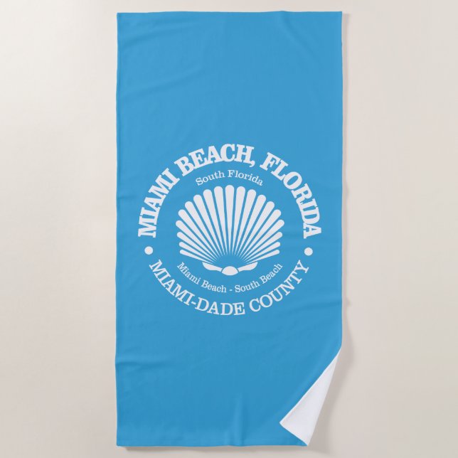 Miami Beach (Muschel) Strandtuch (Vorderseite)