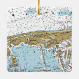 Miami Beach Nautical Chart Keramikornament