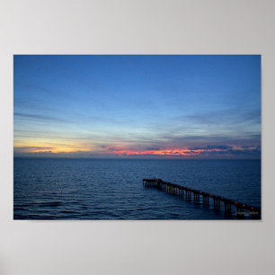 Miami Beach Ocean Sunrise Blue Ocean Landschaft Poster