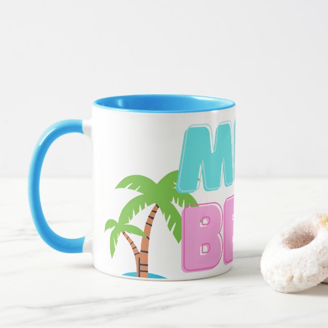 Miami Beach Palm Tree Tasse (Mit Donut)