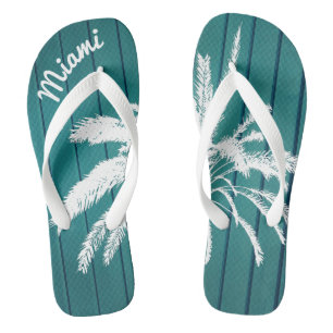 Miami Beach Palm Trees Blau und weiß Flip Flops