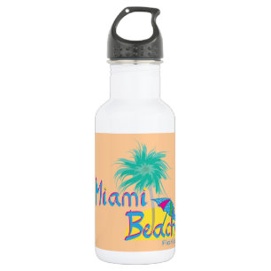 Miami Beach Palm und Sonne Edelstahlflasche