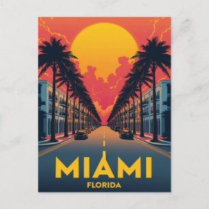 Miami Beach Palms Art Deco Postkarte
