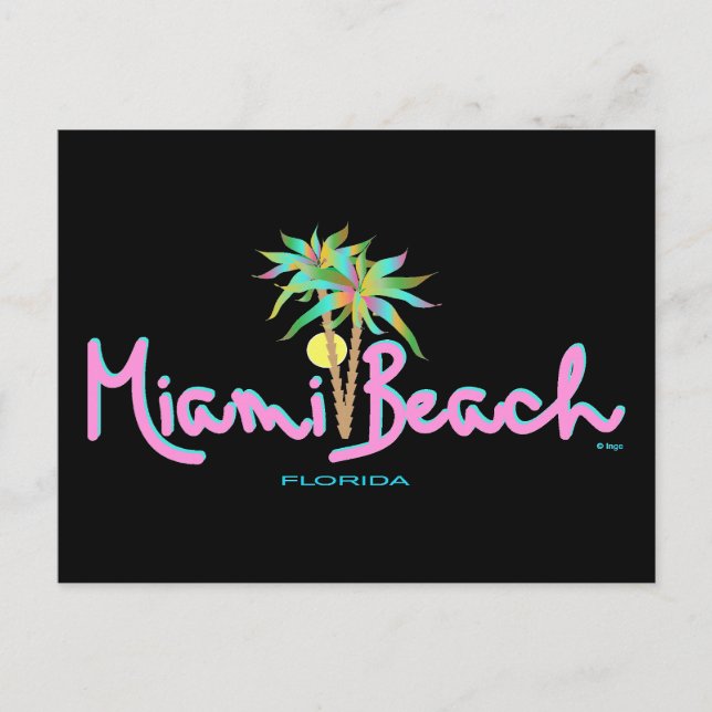 Miami Beach Pam Postkarte (Vorderseite)