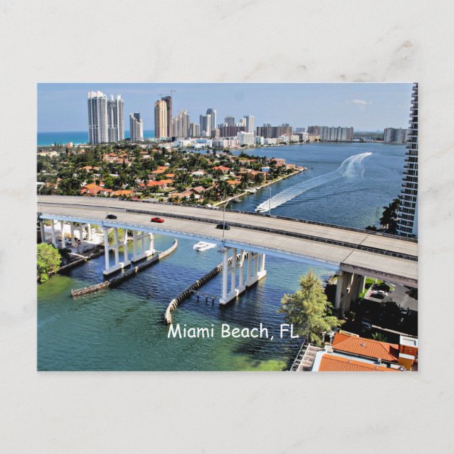 Miami Beach, Panoramafoto Florida Postkarte (Vorderseite)