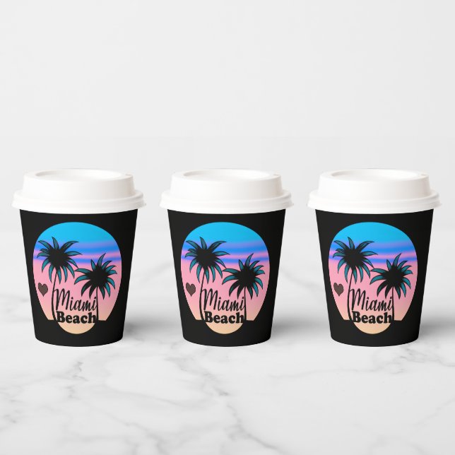 Miami Beach Pappbecher (Multi)