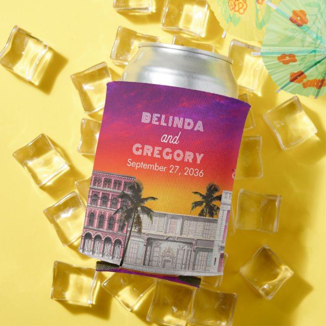 Miami Beach Rainbow Row Charleston Palm Wedding Dosenkühler (In Situ Sommer)