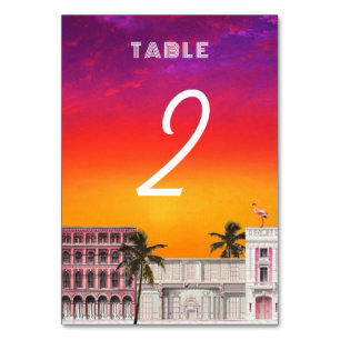 Miami Beach Regenbogen-Reihe Charleston Palme Hoch Tischnummer