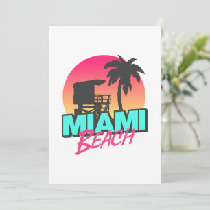 Miami Beach Reise Vintage-Foto Einladung