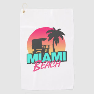 Miami Beach Reise Vintage Golfhandtuch