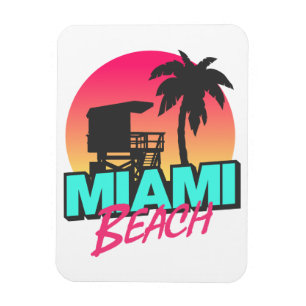 Miami Beach Reisen Vintages Foto Magnet