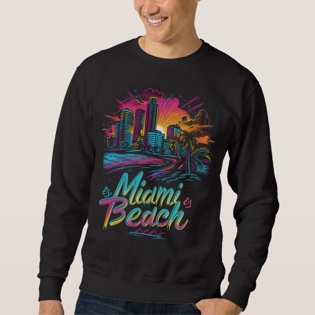 Miami Beach Retro Vibes Sweatshirt (Vorderseite)
