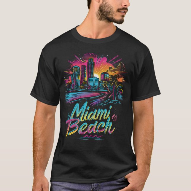 Miami Beach Retro Vibes T-Shirt (Vorderseite)