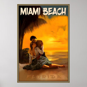 Miami Beach Sonnenaufgang Dade County Florida Reis Poster