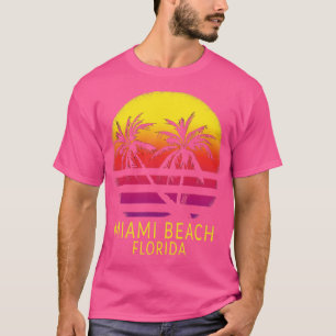 Miami Beach South Florida Vintager tropischer Sonn T-Shirt